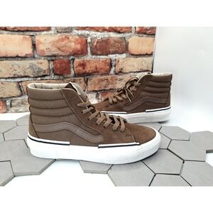 VANS Sk8 Hi Rearrange Tonal Kangaroo Brown Suede Cream Sneakers Men Sz 8.5 Mocha